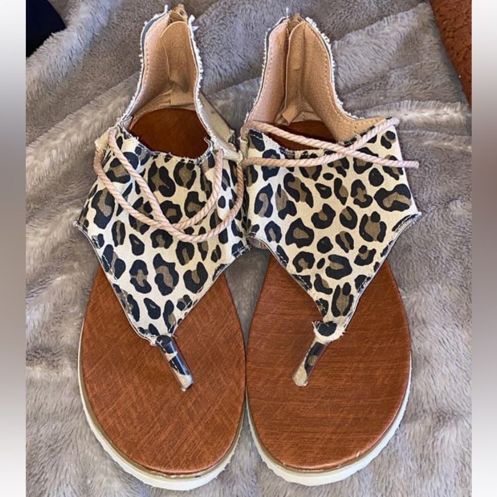 Size 9 leopard sandals.